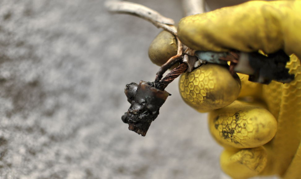 image of burnt wires